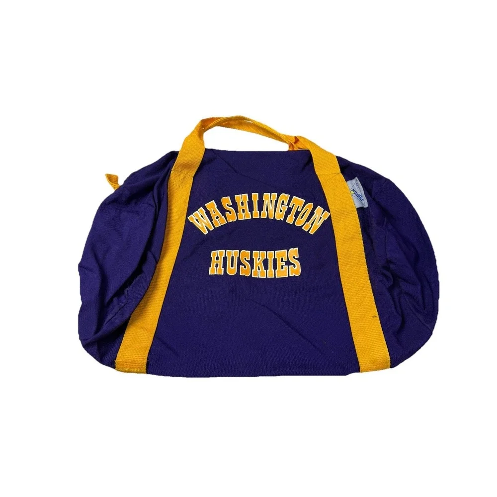 Vintage Uphill Down UW Washington Huskies University Duffle Bag Gym Bag 3j